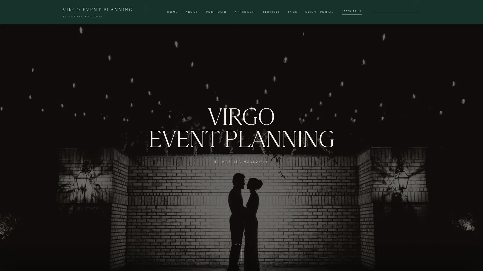 Virgo Event Planning homepage after the BrandNLead redesign